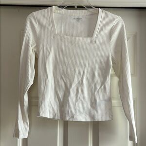 Old Navy Women's White Ribbed Top MP